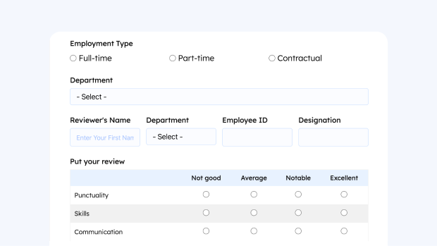 Annual Performance Review Form for WordPress Website