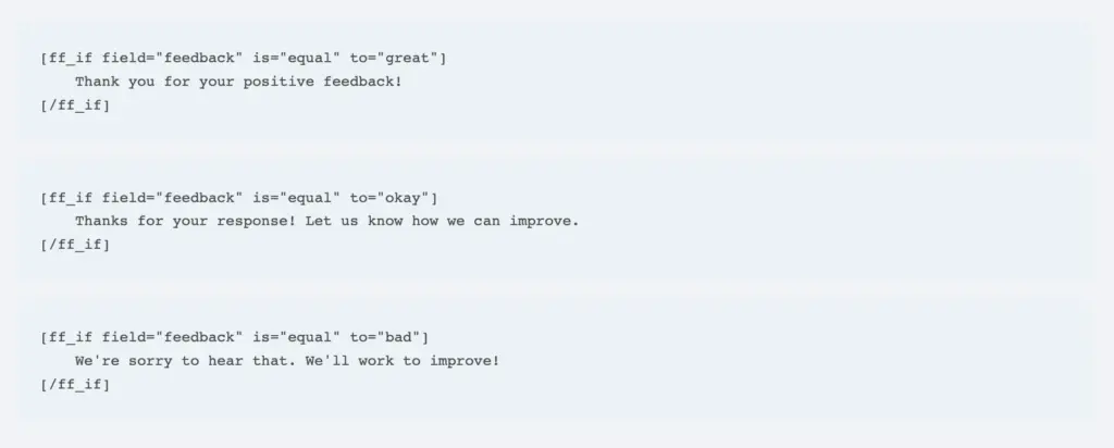 Fluent Forms conditional shortcodes to show dynamic content