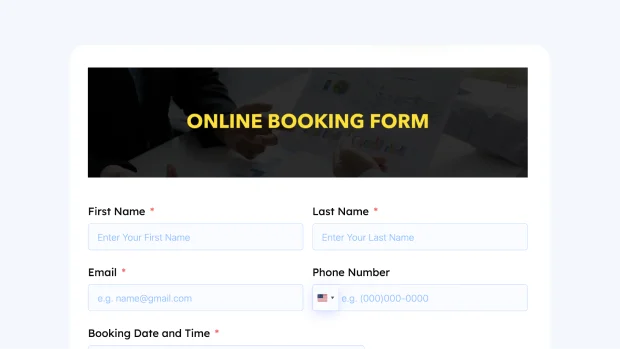 Online Booking Form Thumbnail