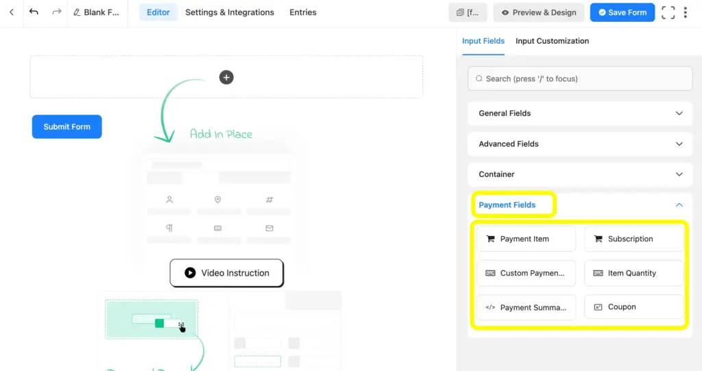 Fluent Forms has 6 payment fields for payment forms.