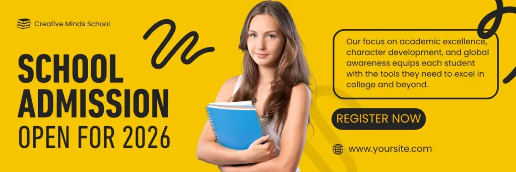 School registration form banner