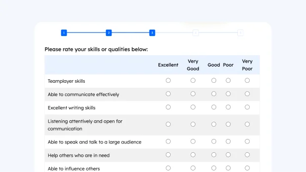 Self Assessment Survey Form Thumbnail