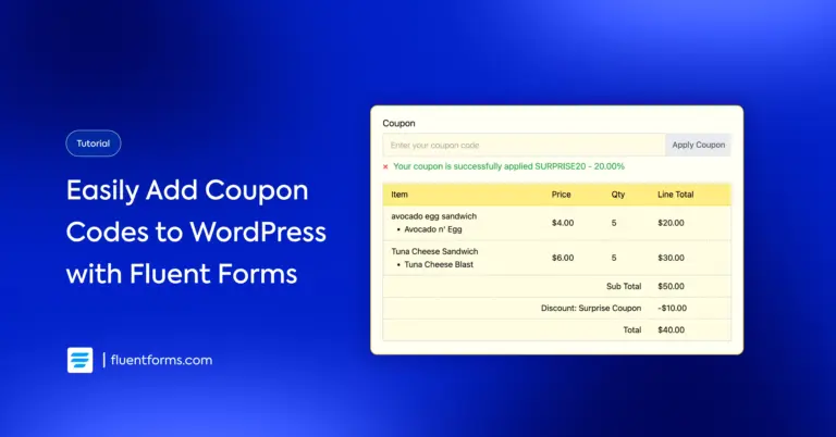 add coupon codes in WordPress with a form plugin feature