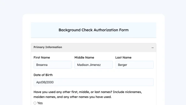 Background Check Authorization Form thumb