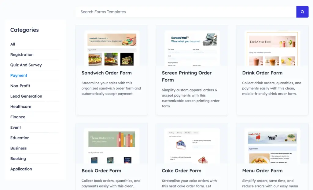 Fluent Forms form templates that you can customize for your site