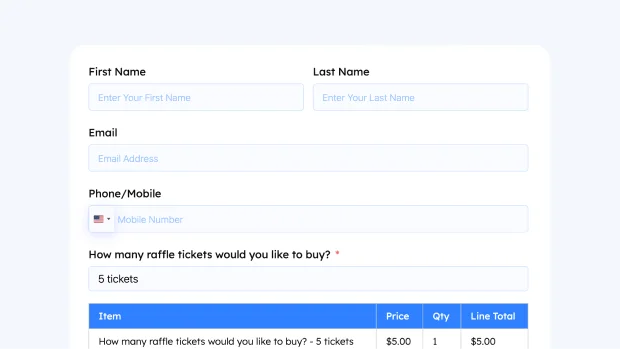 Raffle Entry Form Thumbnail