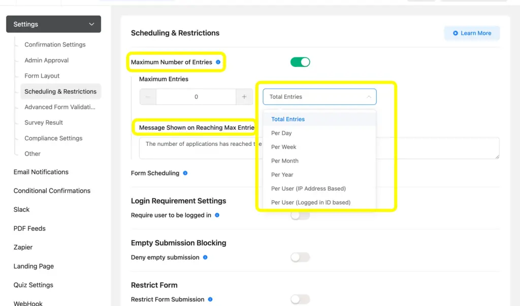 Organize form scheduling easily with Fluent Forms.