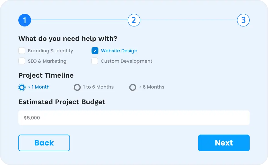 multi-step form for agencies
