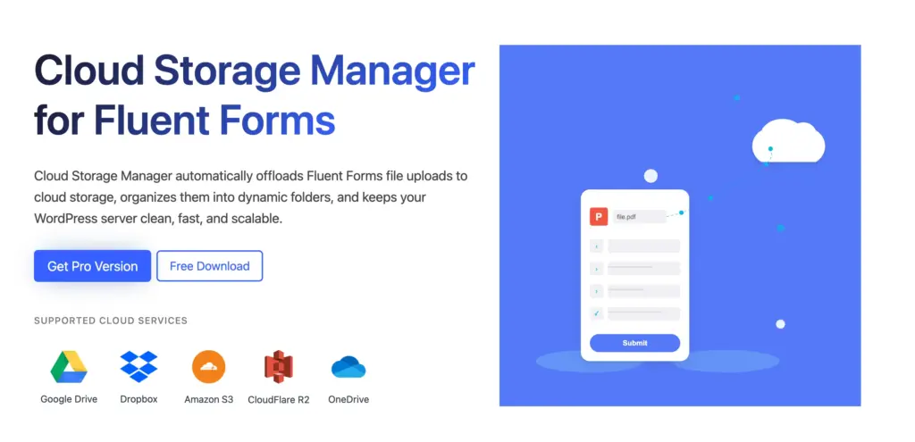 Cloud Storage Manager for Fluent Forms