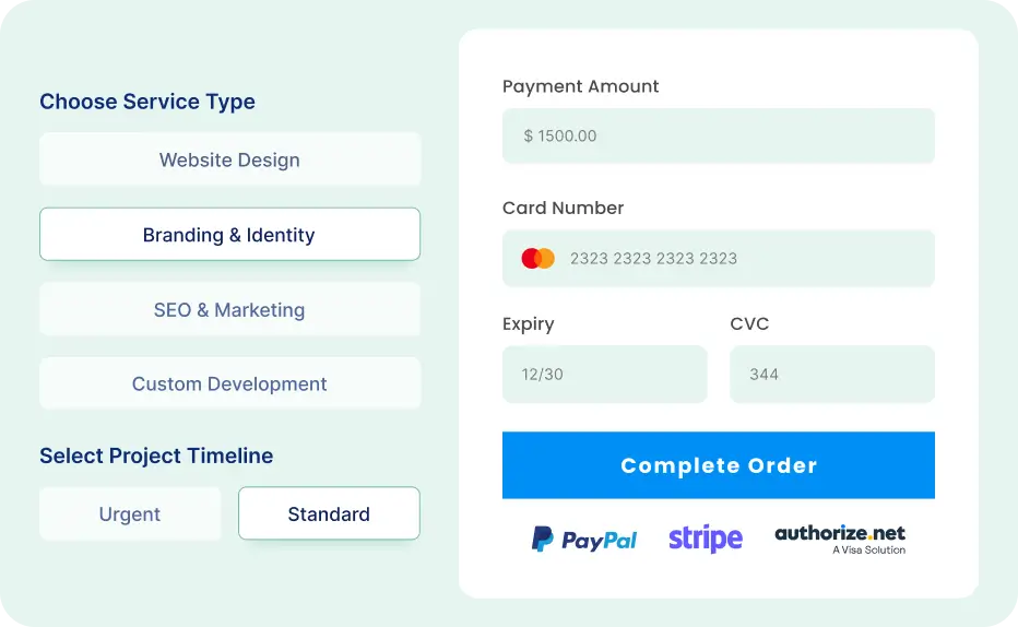 payment form for agencies