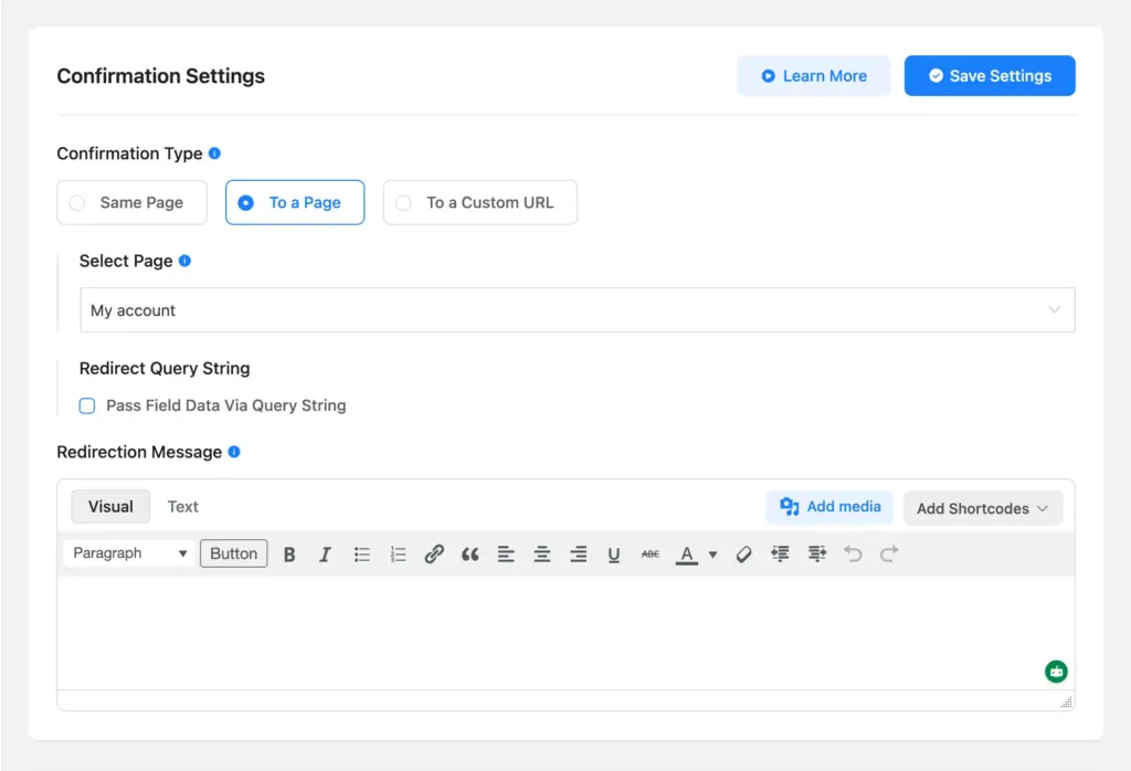 redirect your user to a relevant page after successful login