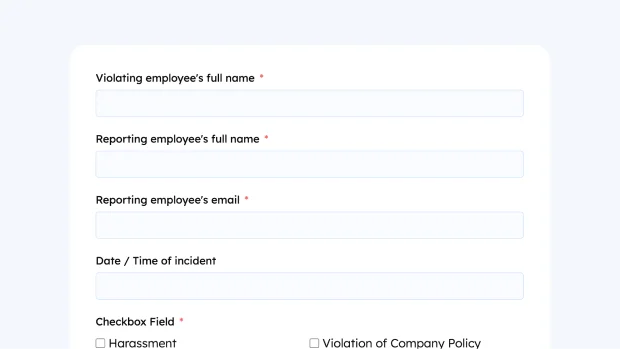 Employee Incident Report Form Thumbnail