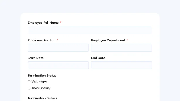 Employee Termination Form Template Thumbnail