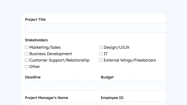 Project request form for WordPress