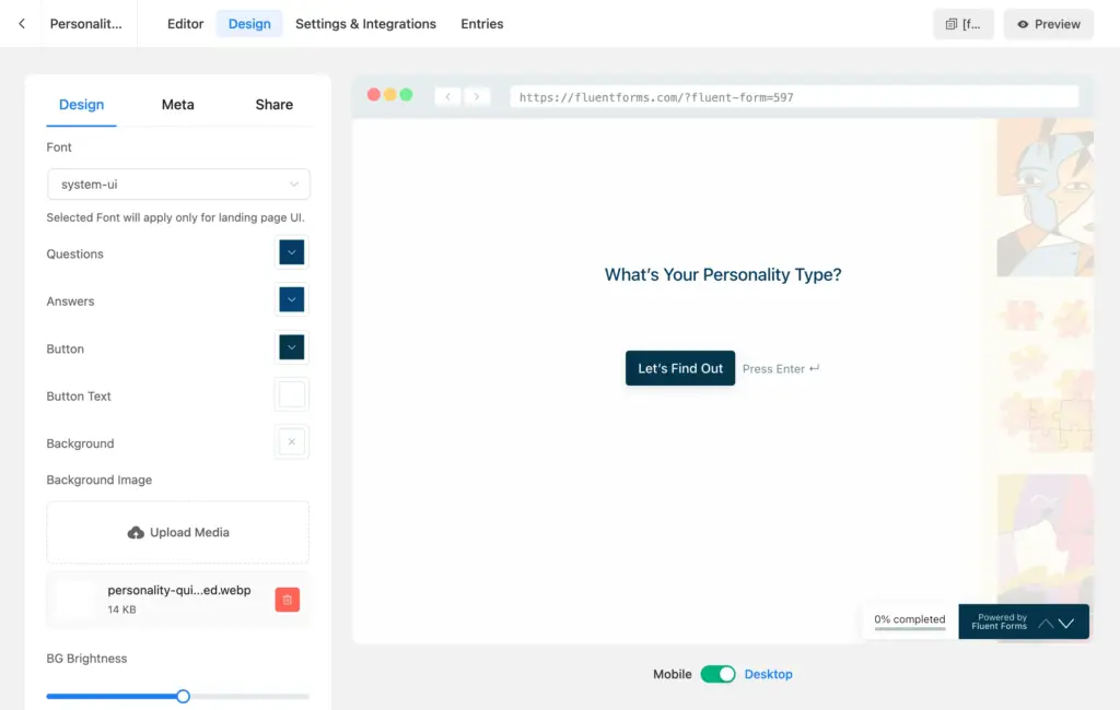 Style your personality quiz