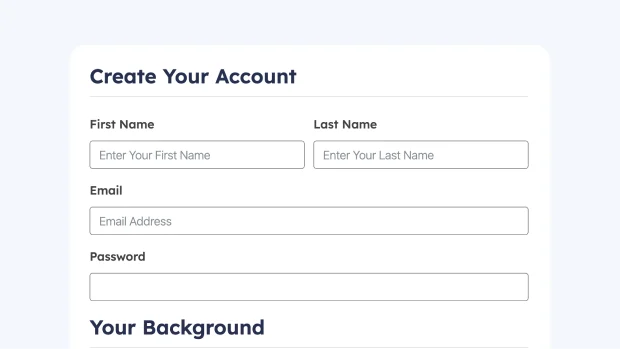 WordPress Course Enrollment Form Thumbnail - with name, email, password, payment fields