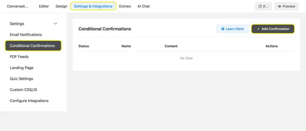 Add conditional confirmations to show personalized message based on quiz score.