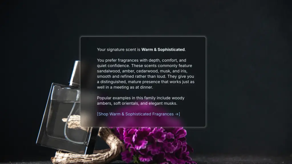 preview of product recommendation confirmation message