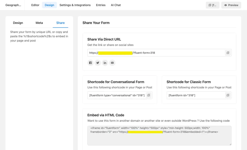 share your quiz as a conversational form