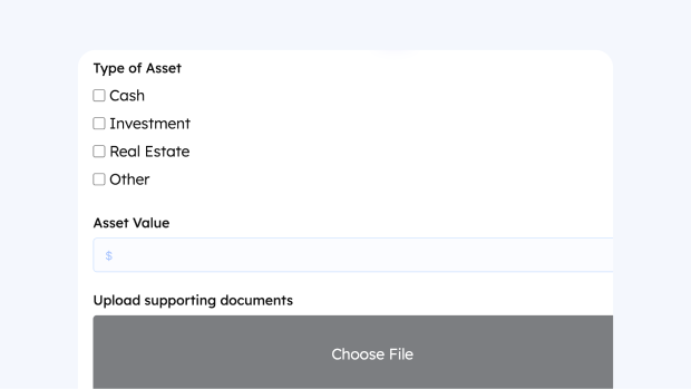 Asset Verification Form template for WordPress