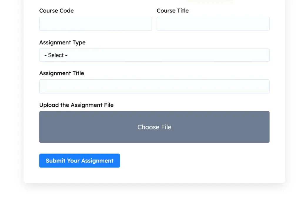 Assignment Submission Form template by Fluent Forms