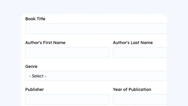 Book Recommendation Form Template for WordPress