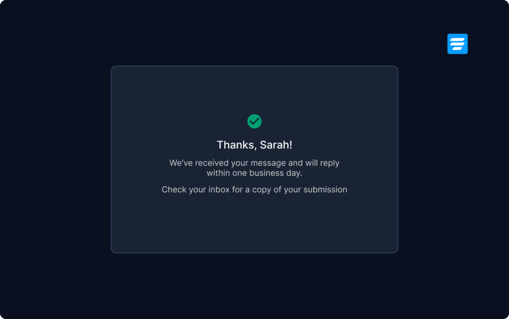 Confirmation message 67705
