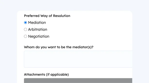 Dispute Resolution Form template
