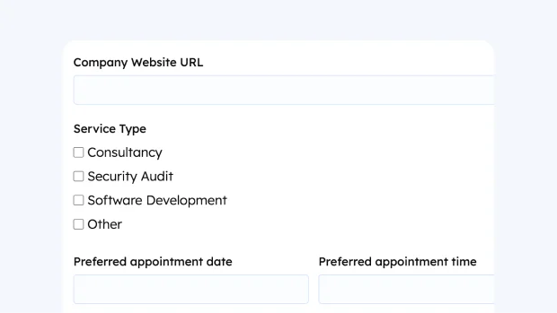Pre-booking intake form for WordPress