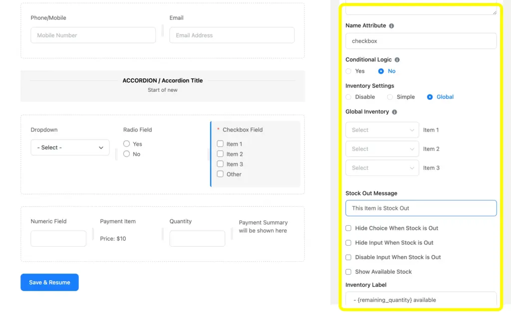 Customize each field of Fluent Forms and use in order, inventory, application, login, event, etc. management.