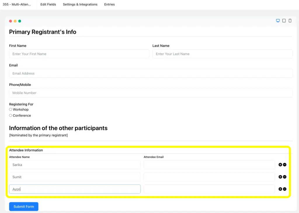 Check the preview to make sure the repeater fields work.