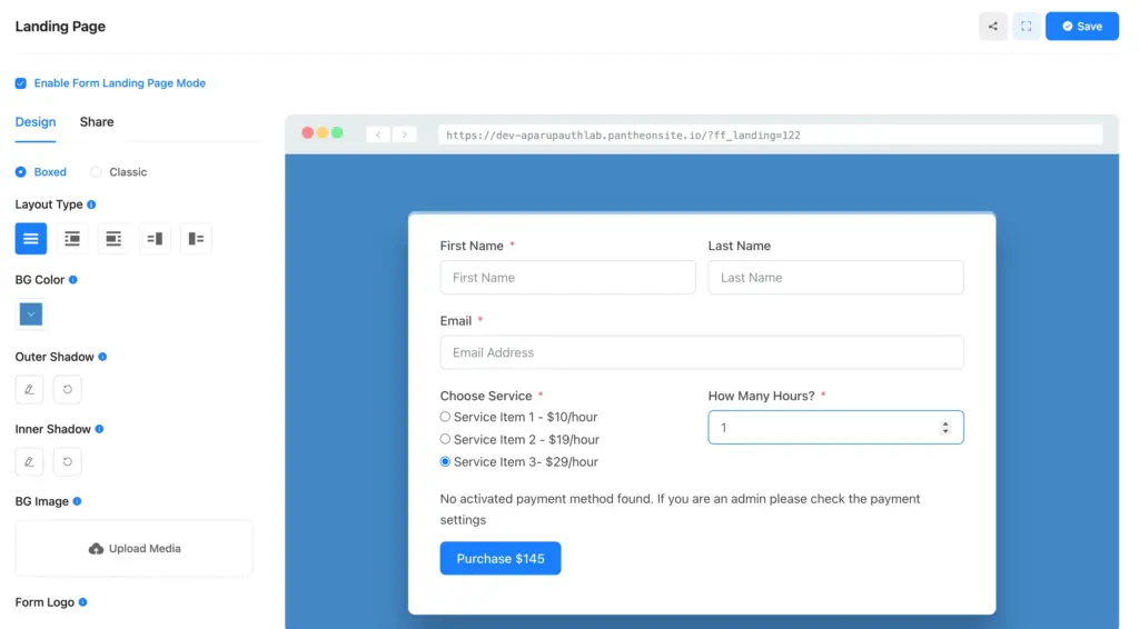 Use Fluent Forms landing page module to make your forms serve an exact purpose in a separate web page.