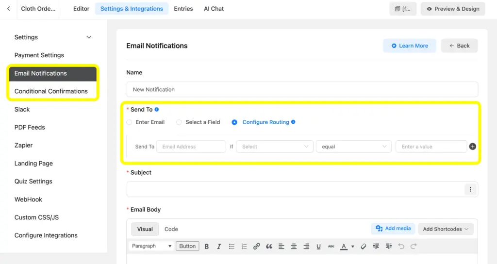 Use Fluent Forms email notification and send it to the proper persons.