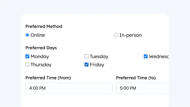 Tutor Request Form Template for WordPress