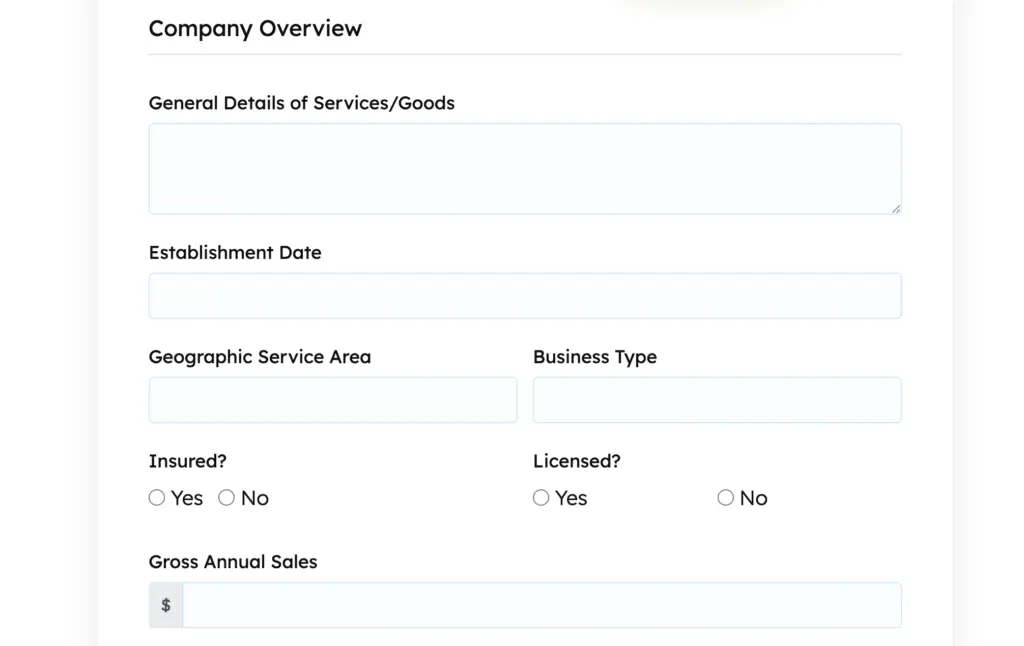 Fluent Forms vendor registration form screenshot