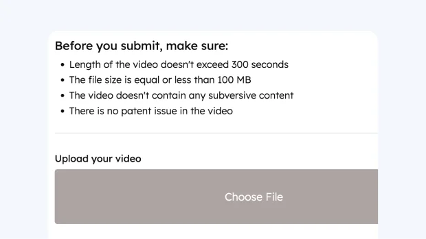 Video Submission Form template for WordPress