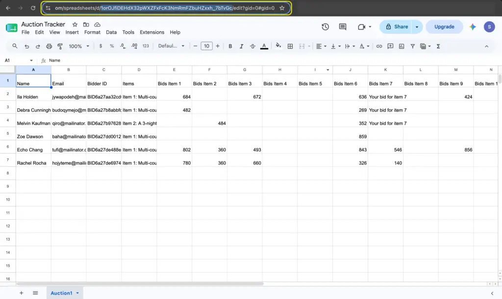 use correct Spreadsheet ID