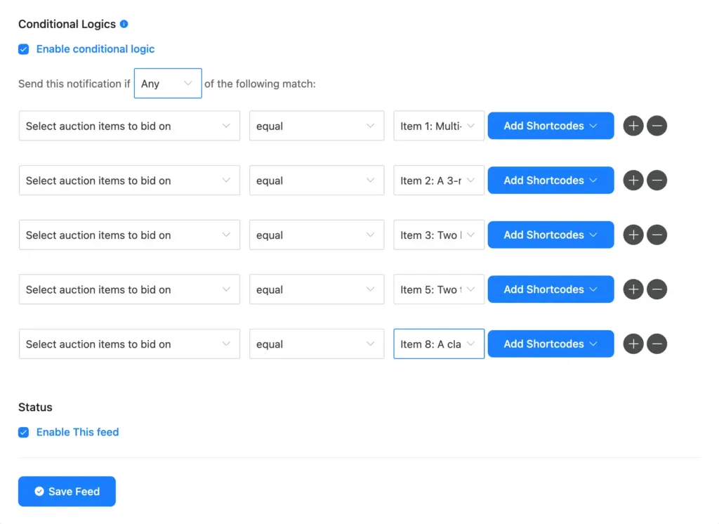verify the Conditional Logic rules
