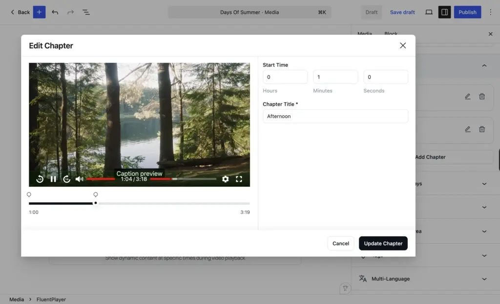 Add chapters in FluentPlayer