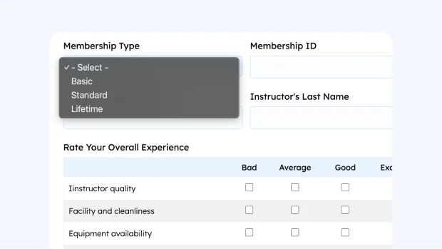 Fitness Feedback Form template