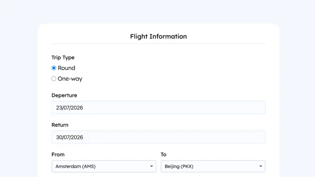 Flight Booking Form thumb