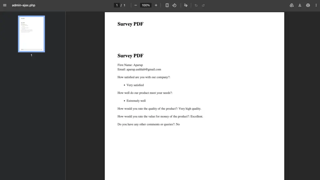 You can instantly download the PDF form the preview page as well.