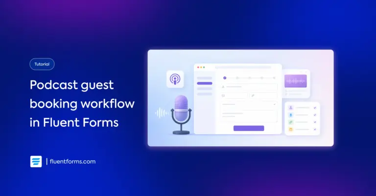 Book podcast guests with Fluent Forms feature image