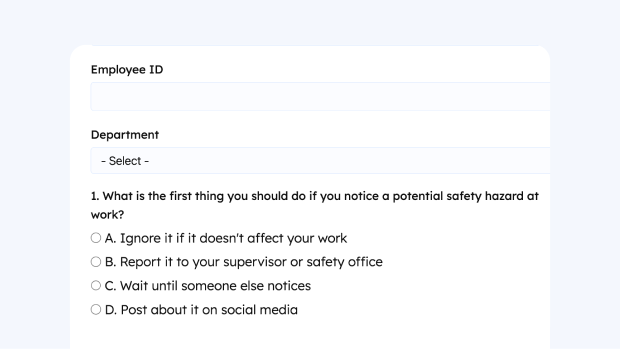 Employee Training Quiz for WordPress