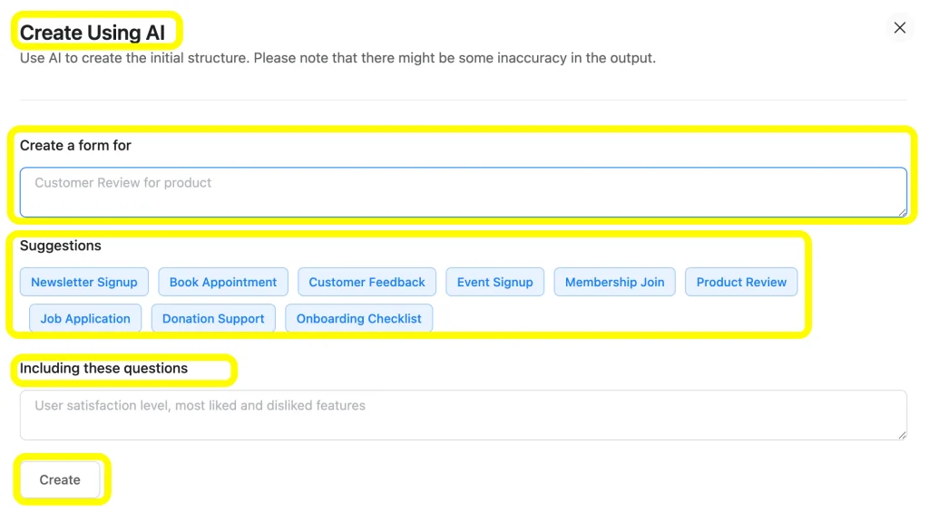 Use the Fluent Forms AI Form Builder to create a form using a single prompt.