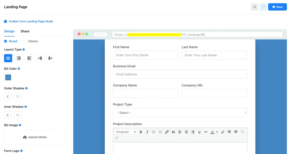 Use the Landing Page Module of Fluent Forms to give your form a complete fresh look.