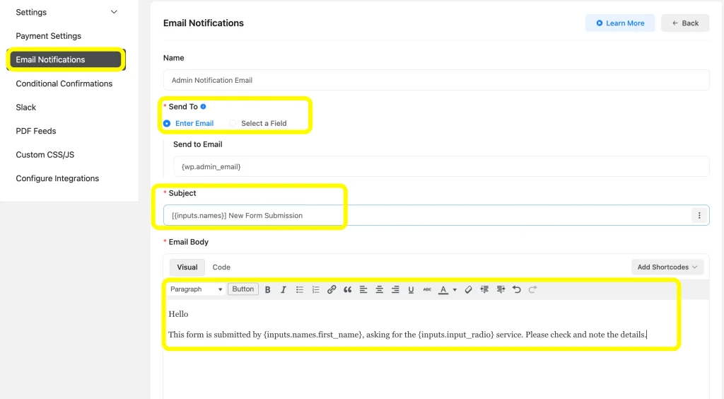 Use the Email Notifications in the free version to get notified once a form is submitted.