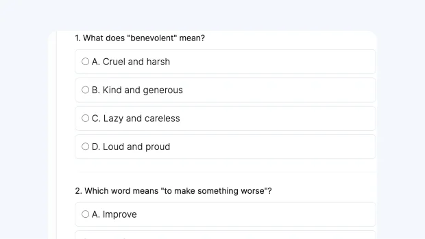 Vocabulary Quiz Thumb