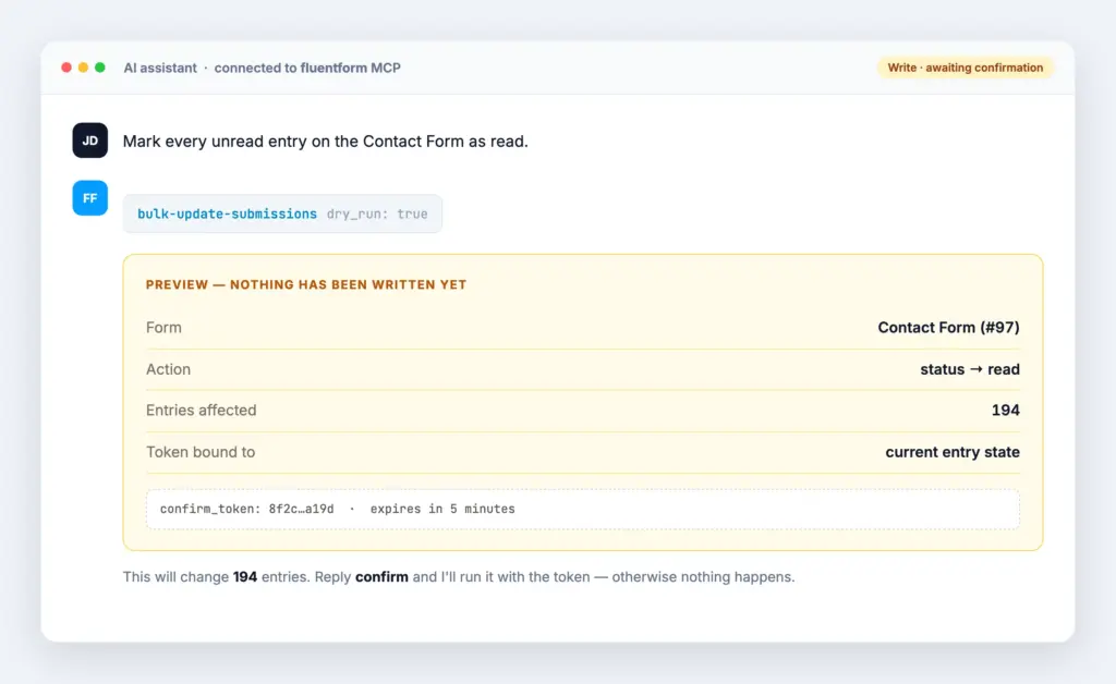 The preview shows the proposed change before anything is saved.
