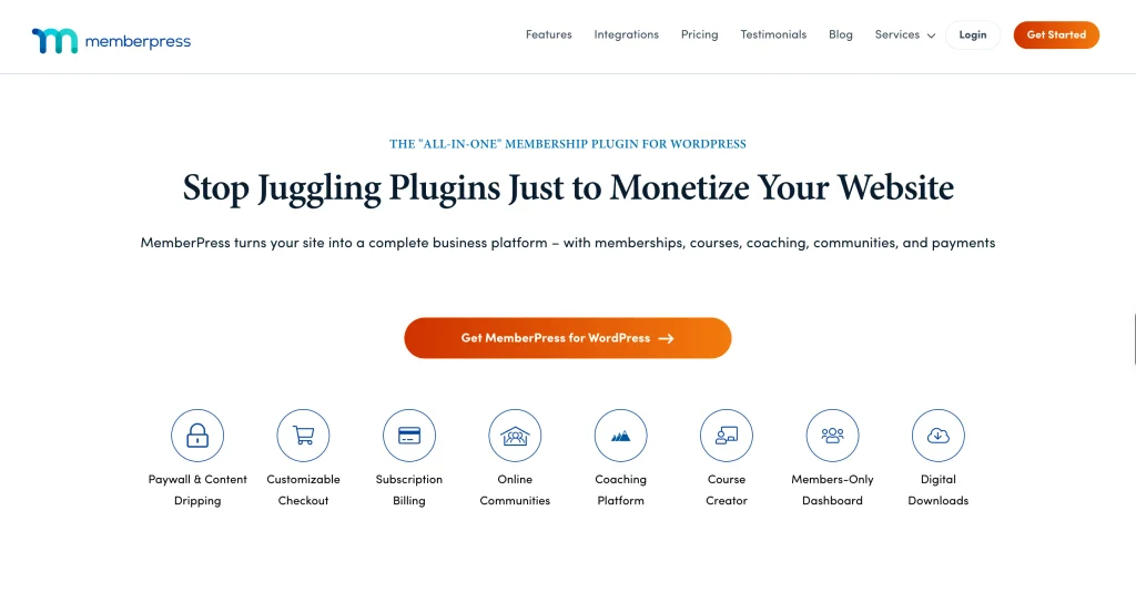 MemberPress homepage